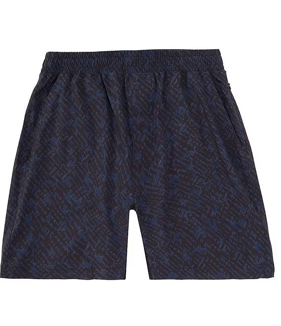 Rhone Mako 7" Unlined Short in Black/Navy Cross Hatch