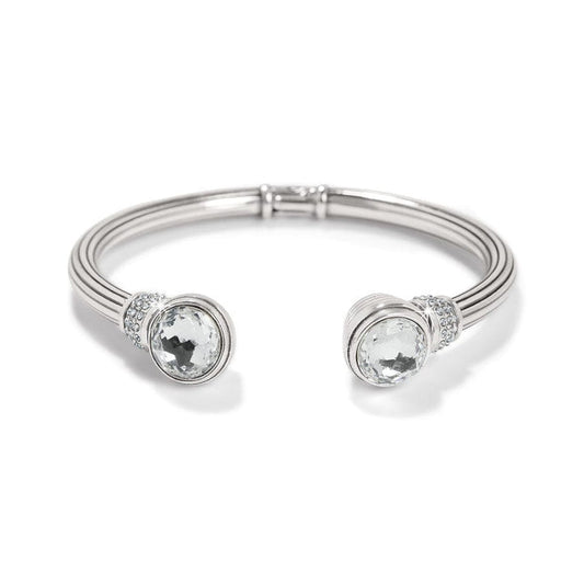 Womens Brighton Meridian Aurora Petite Hinge Bangle in Silver