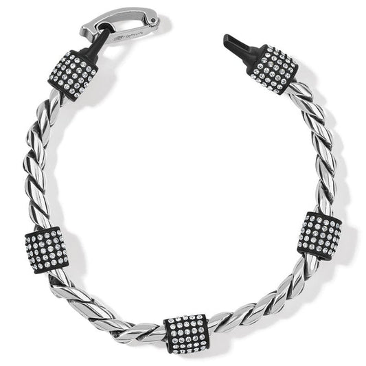 Womens Brighton Meridian Bracelet in Black-Silver