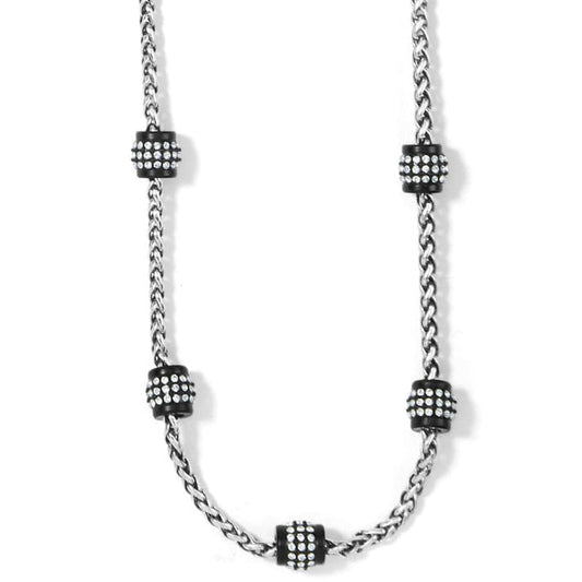 Womens Brighton Meridian Petite Short Necklace in Silver-Black