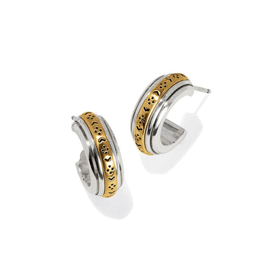 Womens Brighton Mosaic Two Tone Mini Hoop Post Earrings