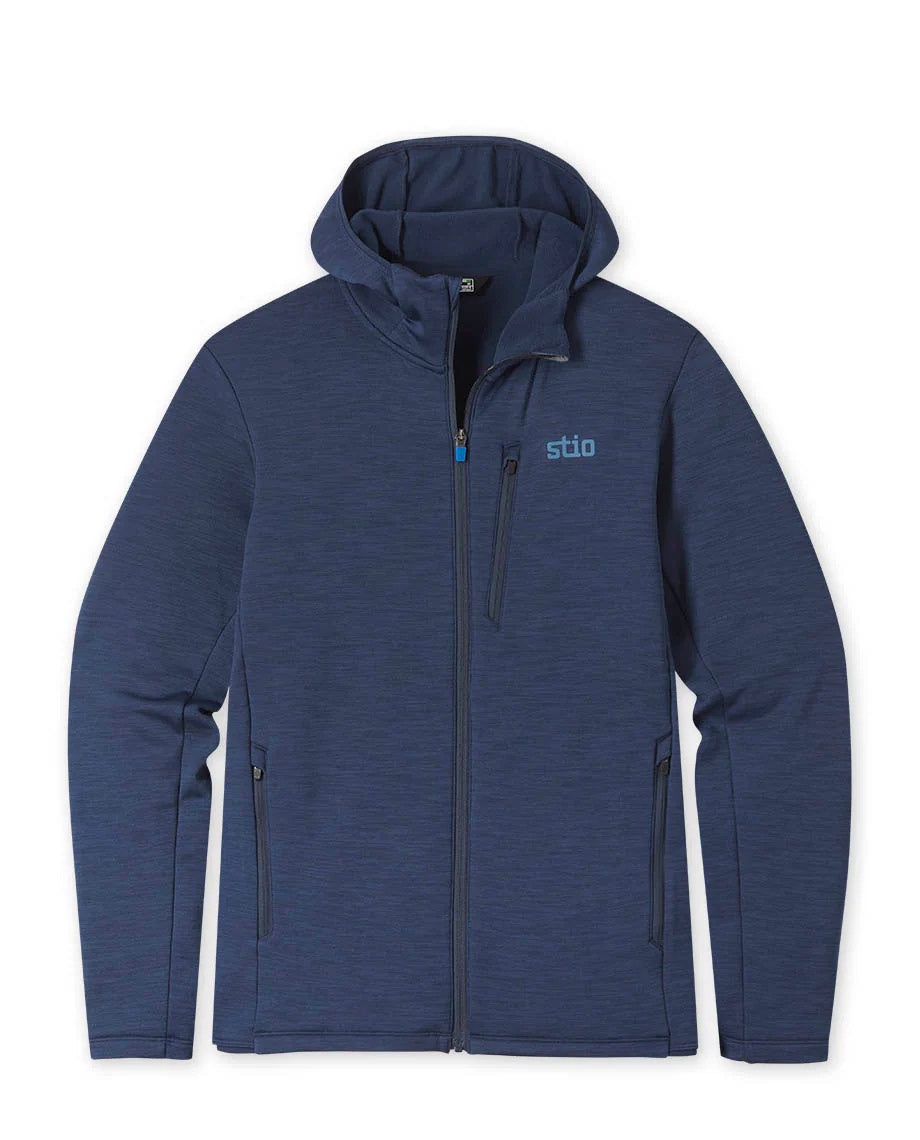 Stio Mens Glide Power Stretch Full Zip Hoodie in Mountain Shadow