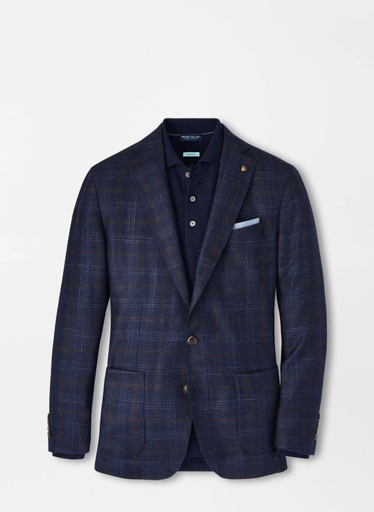 Peter Millar Windham Windowpane Soft Jacket in Navy