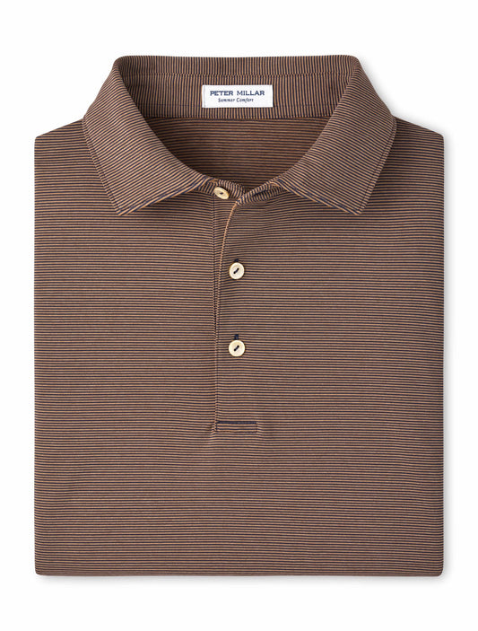 Peter Millar Jubilee Performance Jersey Polo in Navy/Dark Amber