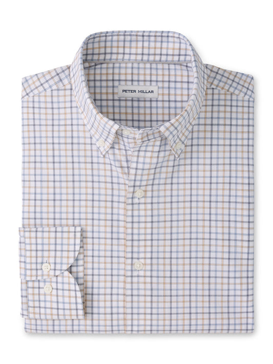 Peter Millar Bruce Crown Lite Cotton-Stretch Sport Shirt in Navy