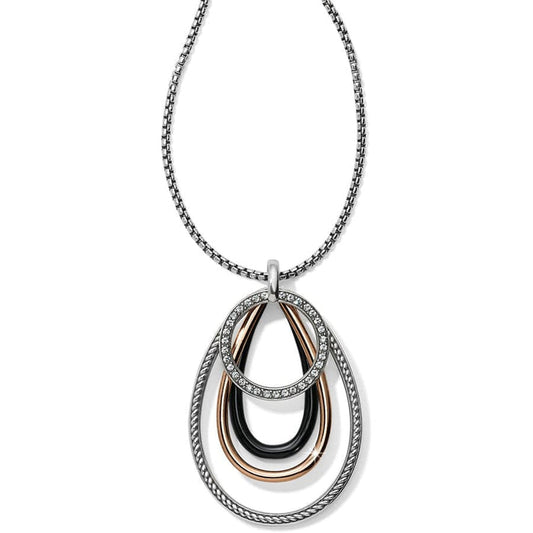 Womens Brighton Neptune's Rings Black Convertible Pendant Necklace
