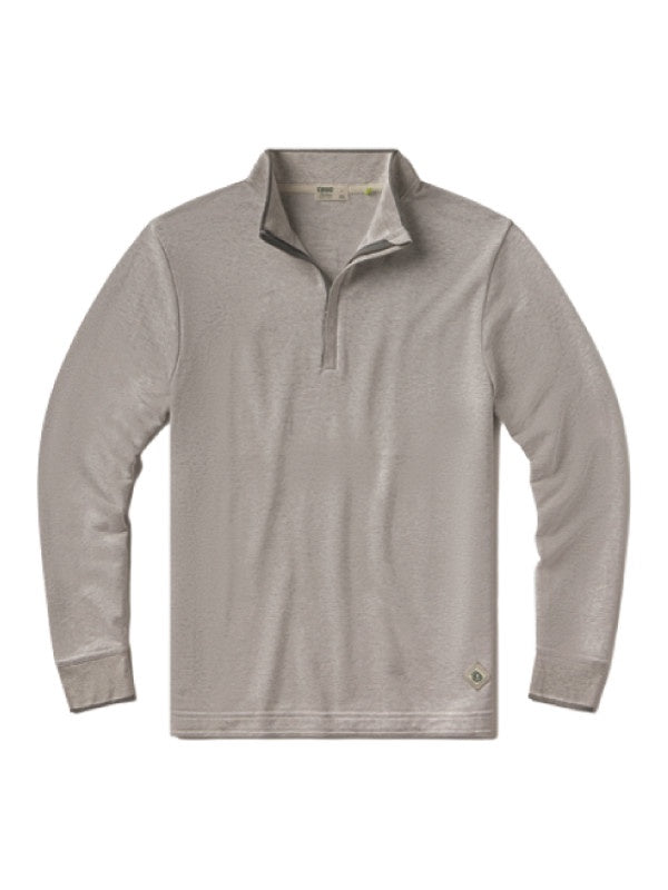 TASC Mens Stadium French Terry Quarter Zip in Grey Oak Heather