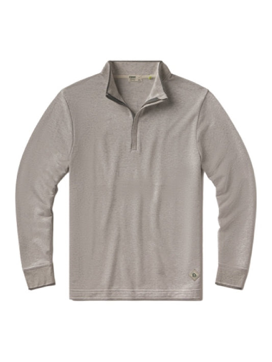 TASC Mens Stadium French Terry Quarter Zip in Grey Oak Heather