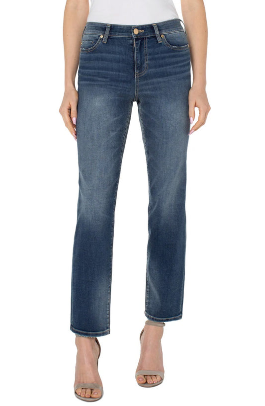 Womens Liverpool Kennedy Straight Crop Jean in Oasis