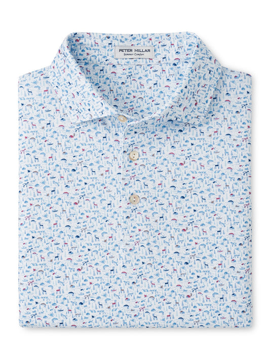 Peter Millar On The Hunt Performance Jersey Polo in White