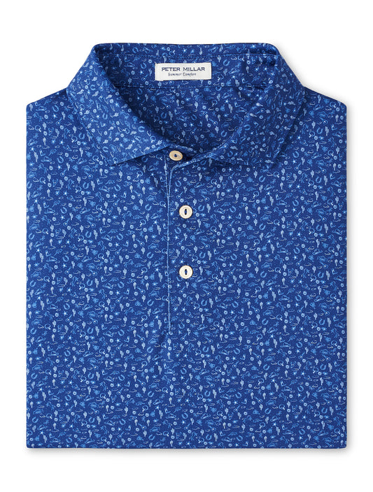 Peter Millar Outlaw Performance Jersey Polo in Sport Navy