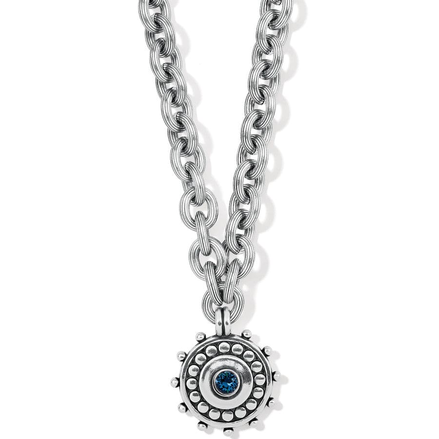 Womens Brighton Pebble Dot Medali Reversible Collar Necklace in Silver-Blue