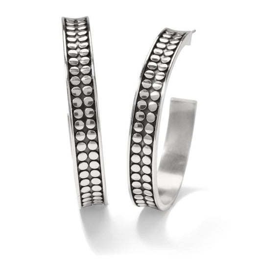 Womens Brighton Pebble Dot Medium Hoops