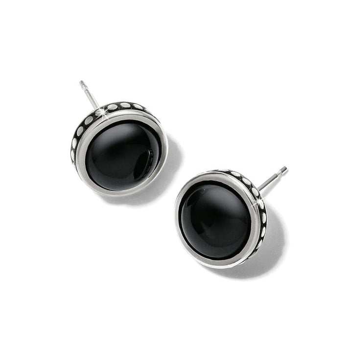 Womens Brighton Pebble Dot Onyx Post Earrings