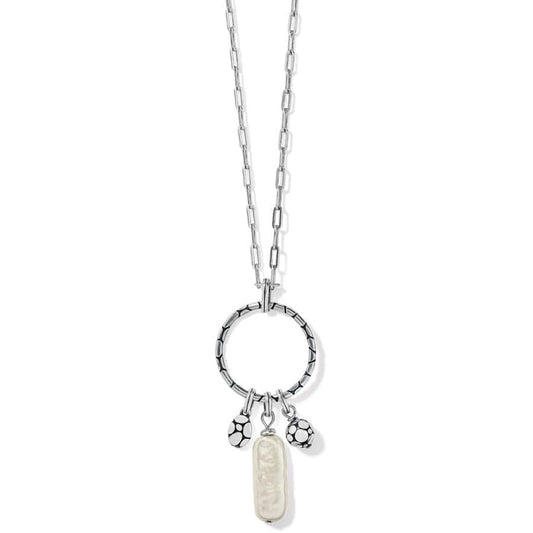 Womens Brighton Pebble Pearl Charm Ring Necklace