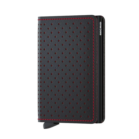 Secrid Slim Wallet in Perforated Black/Red