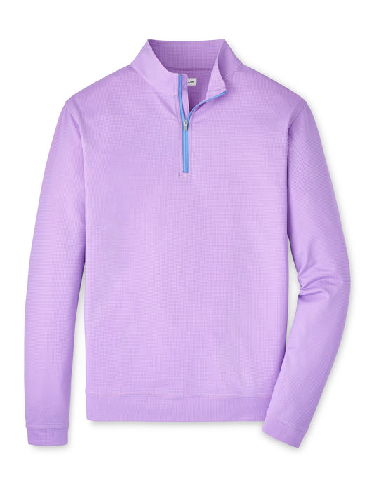 Peter Millar Perth Basketweave Performance Quarter-Zip in Pink Parfait