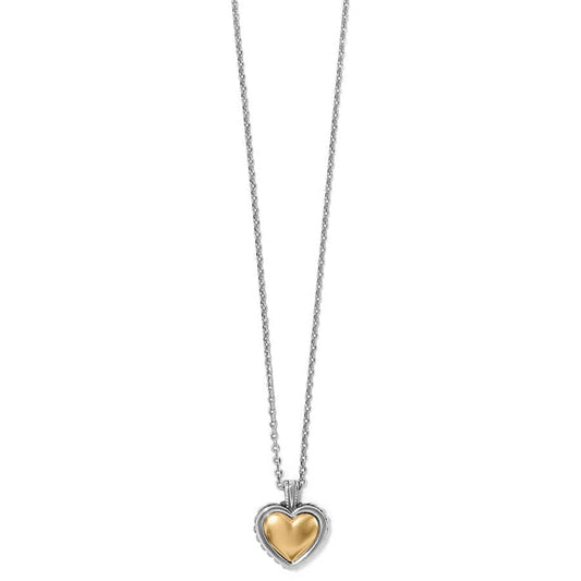 Womens Brighton Pretty Tough Bold Two Tone Heart Petite Necklace