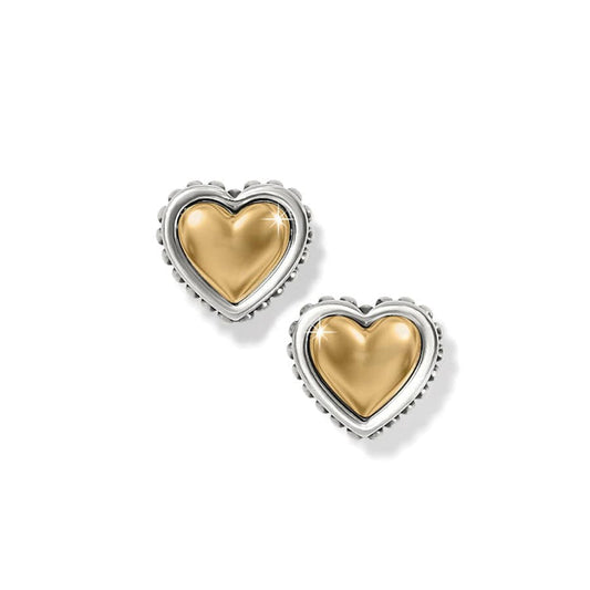 Womens Brighton Pretty Tough Petite Two Tone Heart Post Earrings