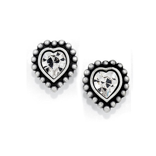 Womens Brighton Shimmer Heart Mini Post Earrings