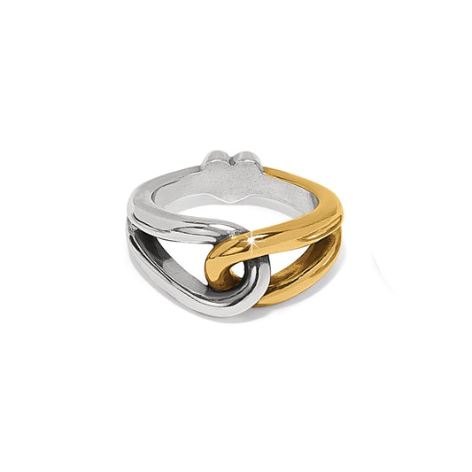 Womens Brighton Interlok Curve Two Tone Ring