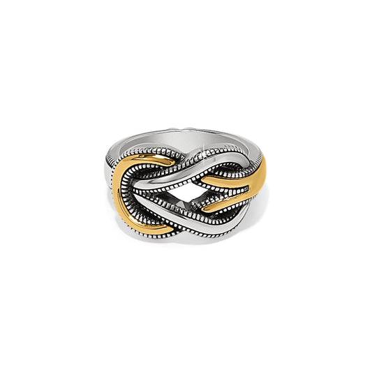 Womens Brighton Interlok Harmony Ring in Silver-Gold