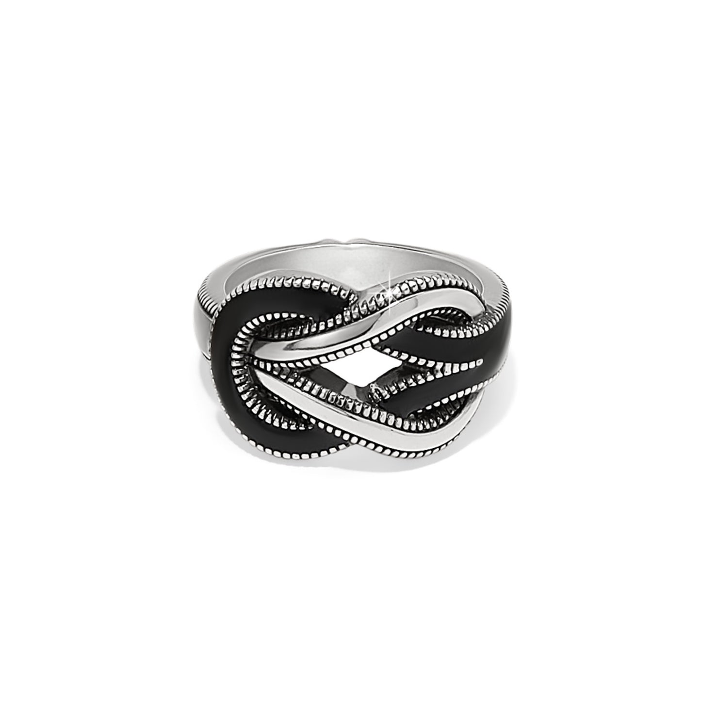 Womens Brighton Interlok Harmony Ring in Silver-Black