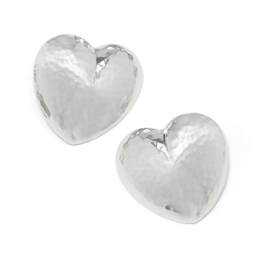 Womens Brighton Trianon Heart Earrings in Silver