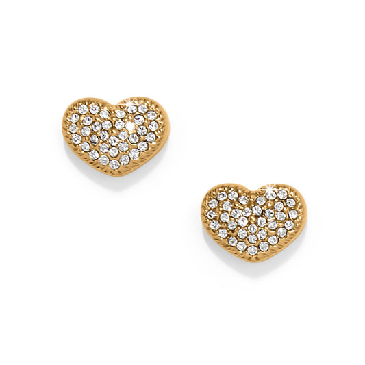 Womens Brighton Gold Illumina Celeste Heart Post Earrings