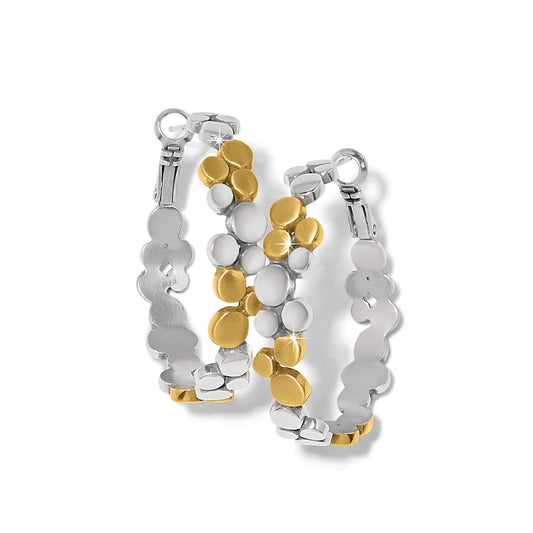 Womens Brighton Pebble Edge Large Hoop Earrings