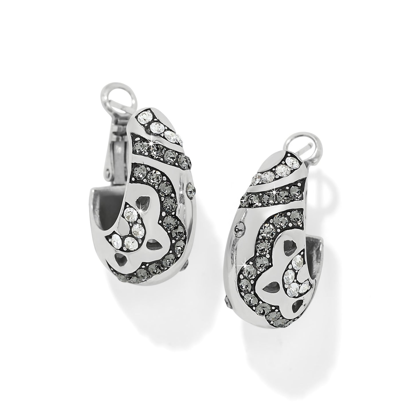Womens Brighton Flora Hoop Earrings in Silver