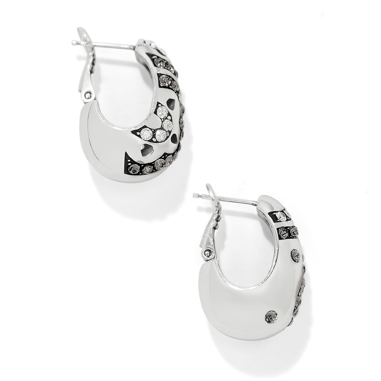 Womens Brighton Flora Hoop Earrings in Silver