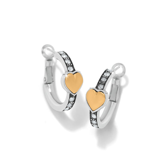 Womens Brighton Mystery Of Love Heart Hoop Earrings Silver-Gold