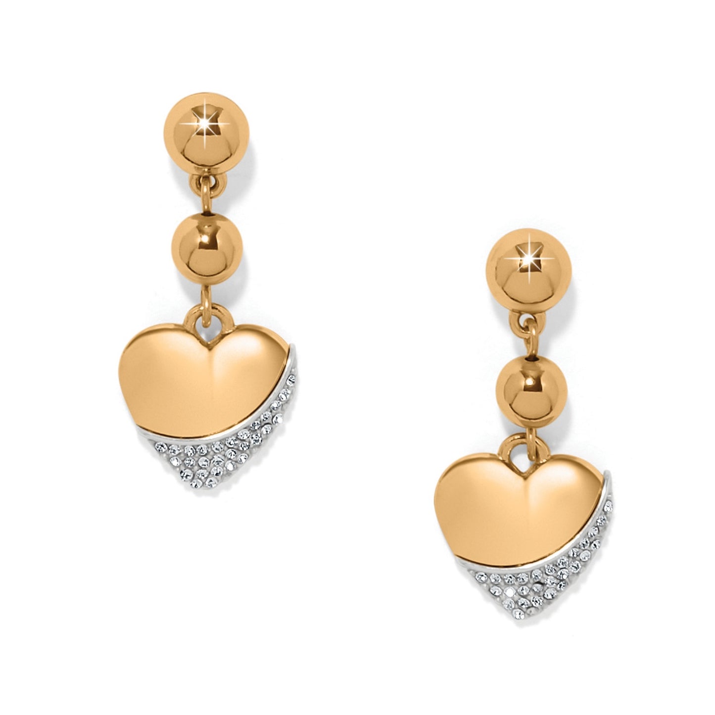 Womens Brighton Meridian Petite Heart Wave Post Earrings in Gold