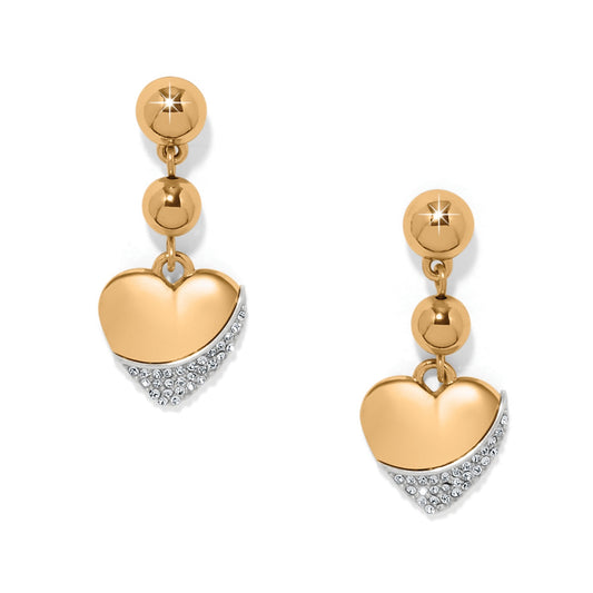 Womens Brighton Meridian Petite Heart Wave Post Earrings in Gold