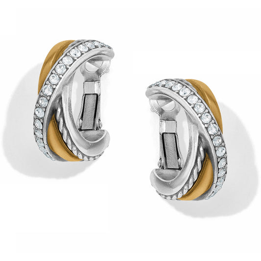 Womens Brighton Neptune's Rings Post Hoop Earrings Silver-Gold