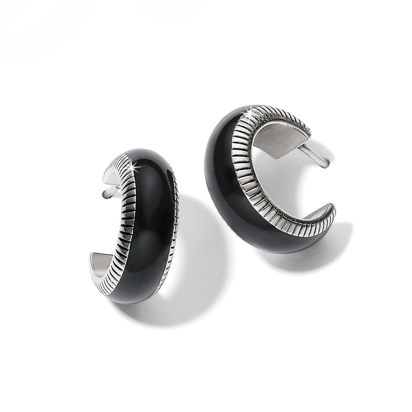 Womens Brighton Interlok Noir Small Hoop Earrings