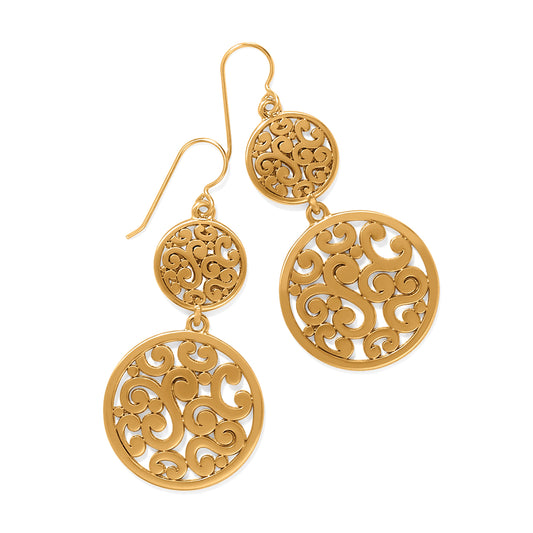 Womens Brighton Contempo Medallion Duo French Wire Earrings in Gold