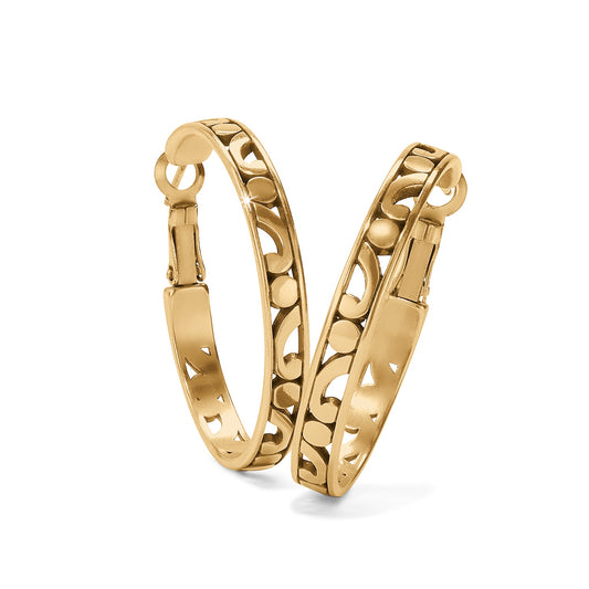 Womens Brighton Contempo Medium Hoop Earrings in Gold