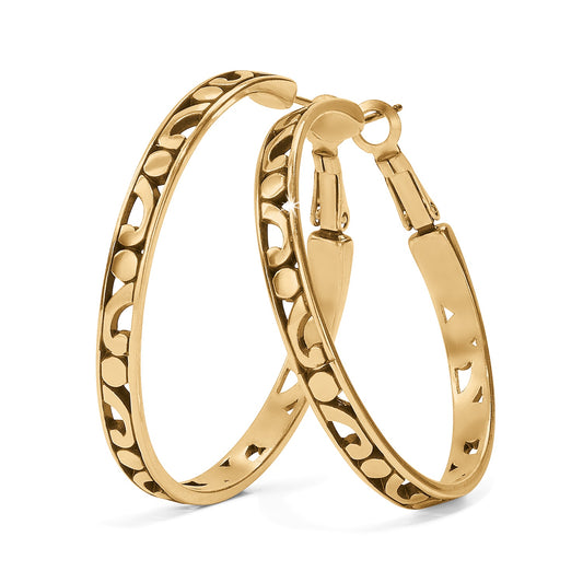 Womens Brighton Contempo Large Hoop Earrings in Gold