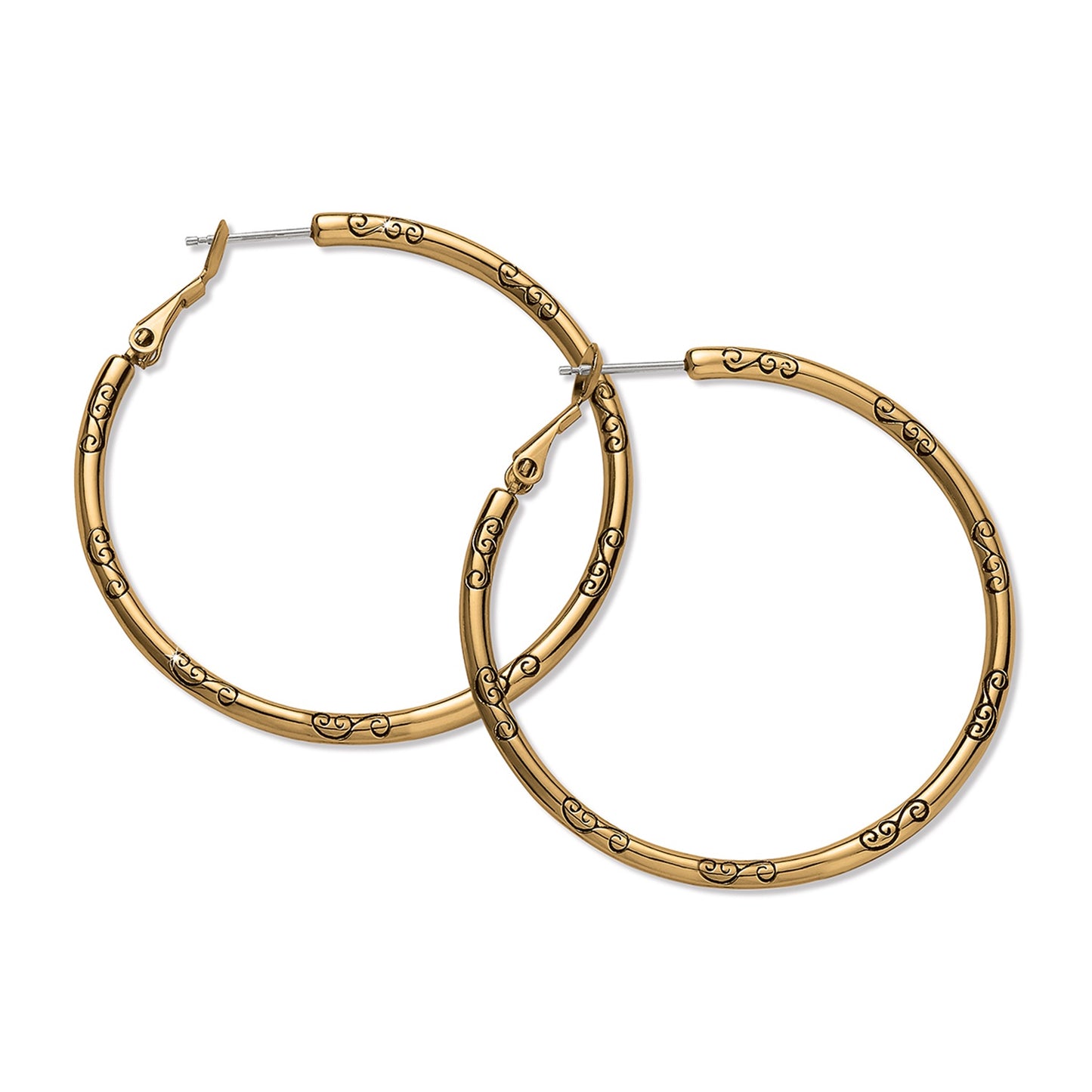 Womens Brighton Large Hoop Charm Earrings in Gold