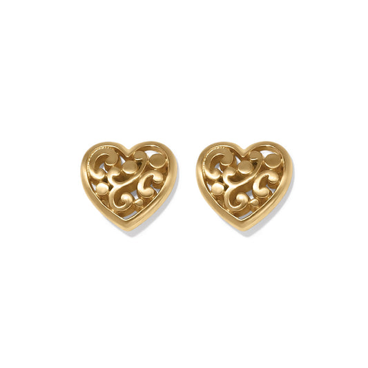 Womens Brighton Contempo Heart Post Earrings in Gold