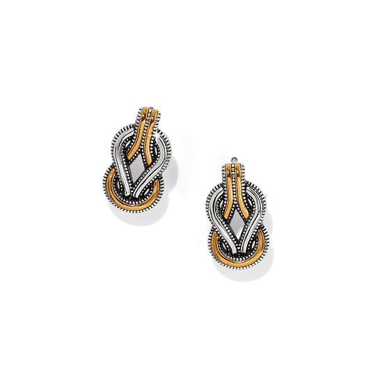 Womens Brighton Interlok Harmony Two Tone Post Earrings