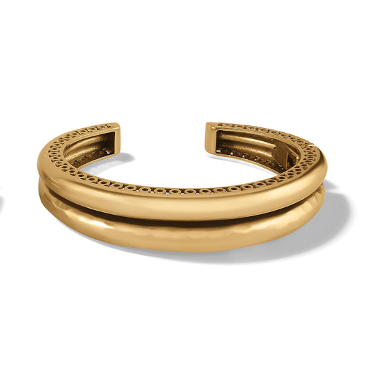 Womens Brighton Inner Circle Double Hinged Bangle in Gold