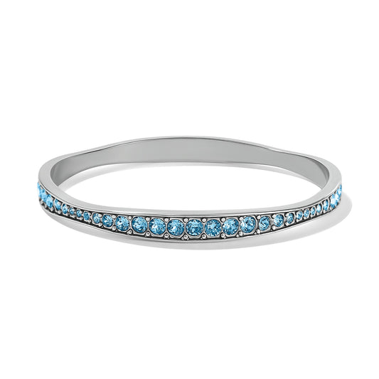 Womens Brighton Light Hearted Crystal Bangle in Aqua