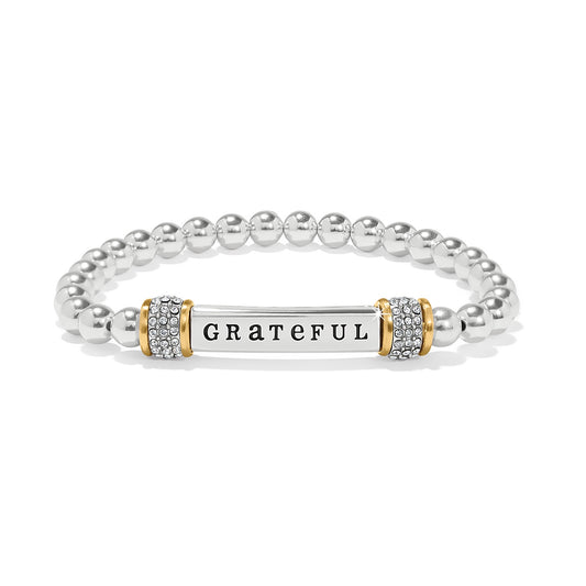 Womens Brighton Meridian Grateful Two Tone Stretch Bracelet
