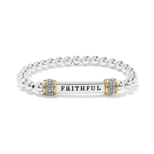 Womens Brighton Meridian Faithful Two Tone Stretch Bracelet