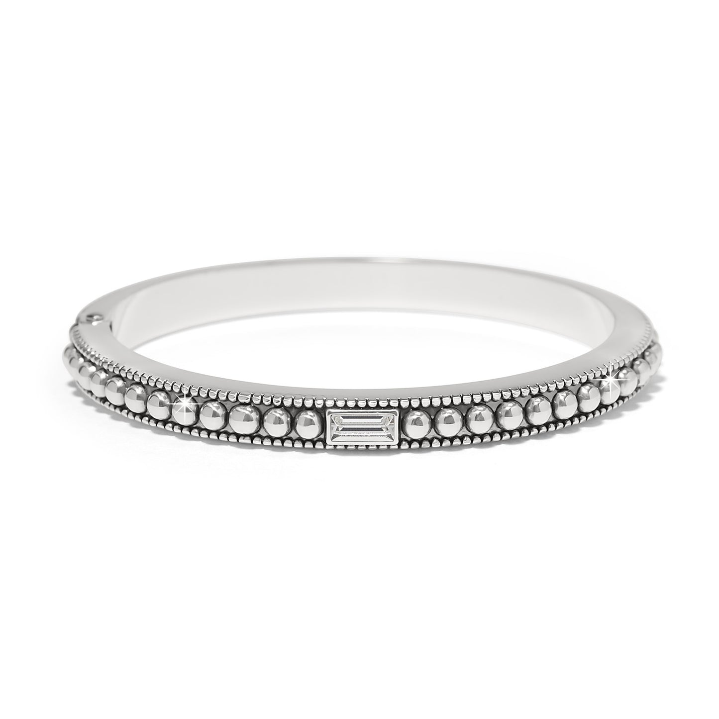 Womens Brighton Pretty Tough Gem Hinged Bangle in Silver