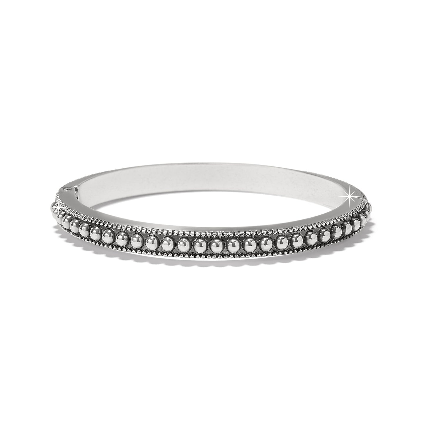 Womens Brighton Pretty Tough Gem Hinged Bangle in Silver