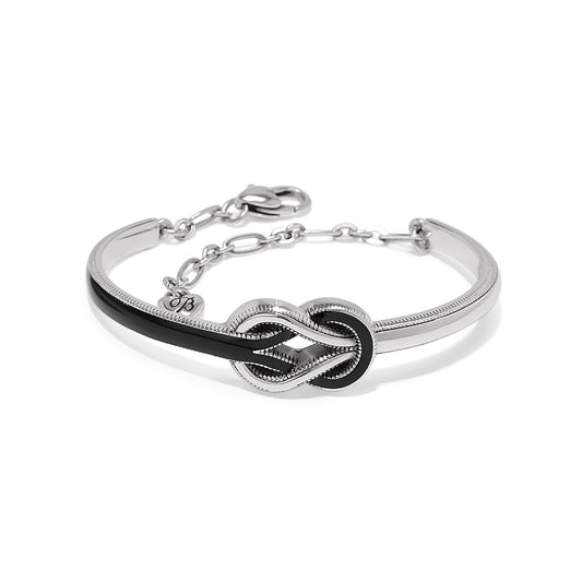 Womens Brighton Interlok Harmony Bar Bracelet in Silver/Black